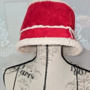 Vintage Y2k Gap Red Suede Bucket Hat Size M/L